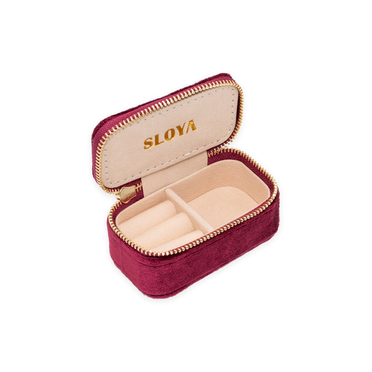 Mini boîte à bijoux velours rouge grenat