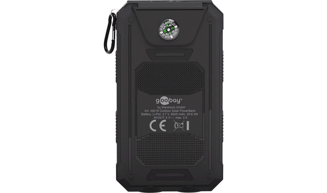 Powerbank 8000 mAh med solcelle-boost