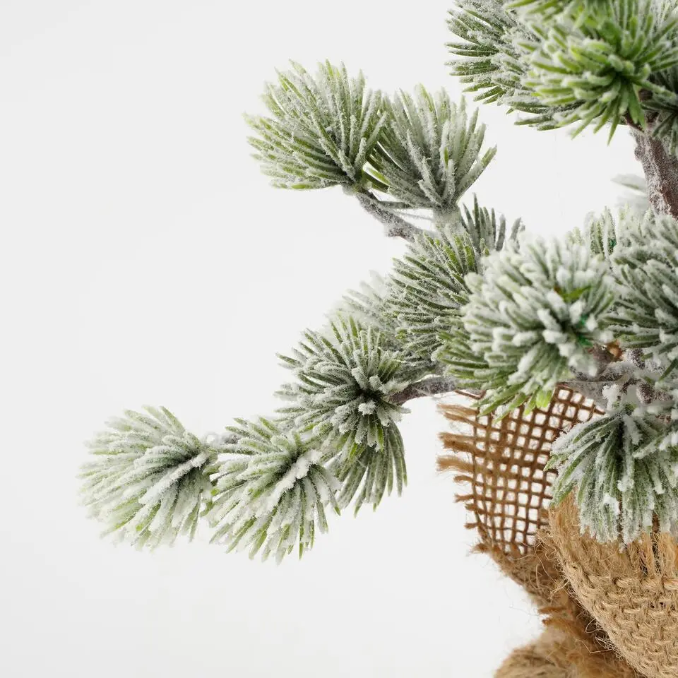 House of Seasons Kunstkerstboom in Jute - H45 x Ø23 cm - Groen Frosted