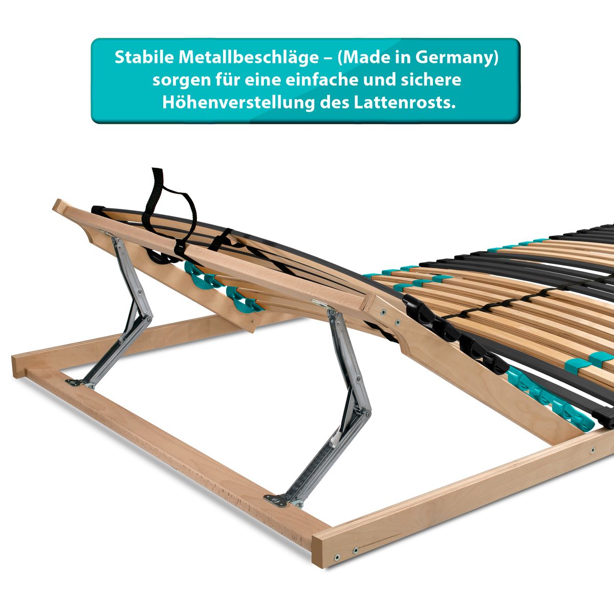 Coemo 7-Zonen Lattenrost DRÖMSON 28 Federleisten Kopfteil verstellbar 90 x 200 cm