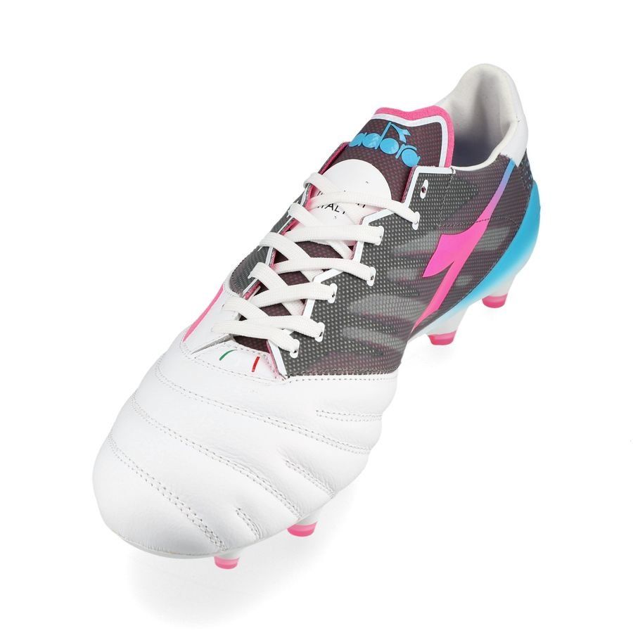 Diadora Brasil Elite Veloce GR ITA LPX FG - Blanc/Rose/Bleu