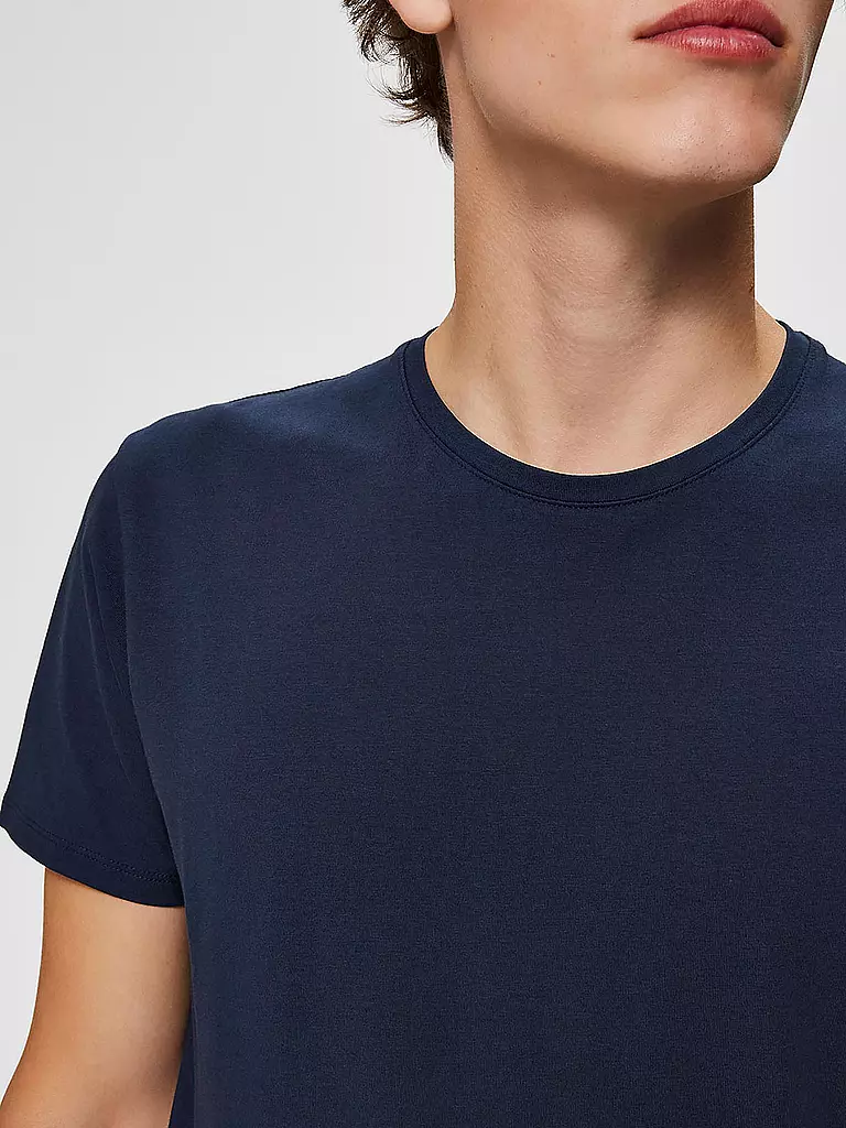 SELECTED T-Shirt SLHNEWPIMA blau