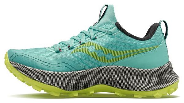 Chaussures Trail Saucony Endorphin Trail Vert Jaune Femme