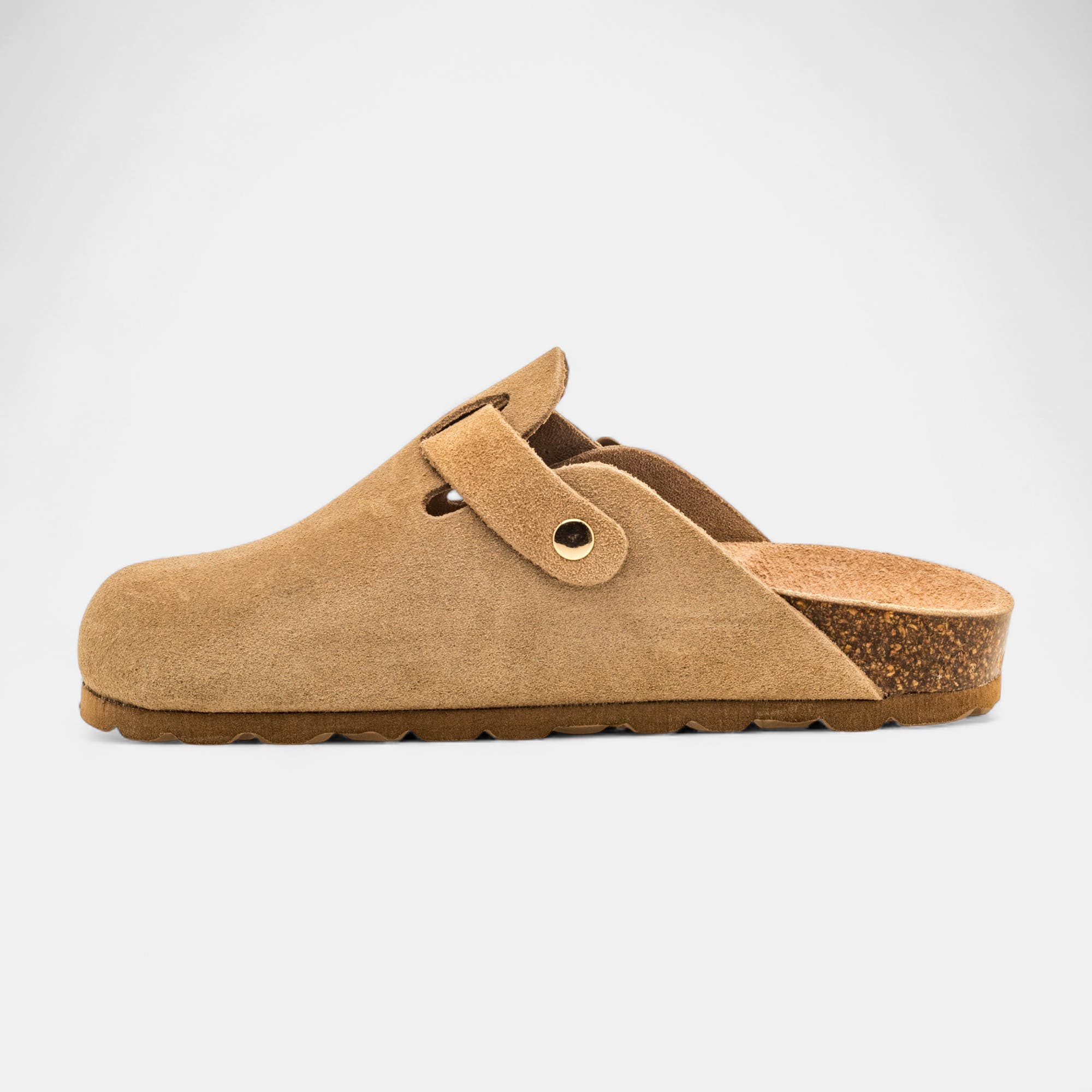 Mules semelle liège Fille en cuir beige