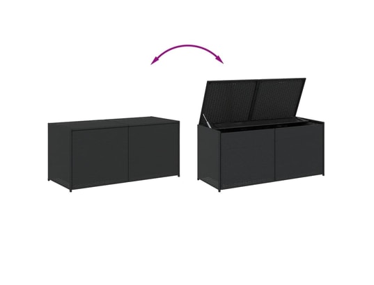 VIDAXL - Coffre Boîte de rangement de jardin noir 283l résine tressée
