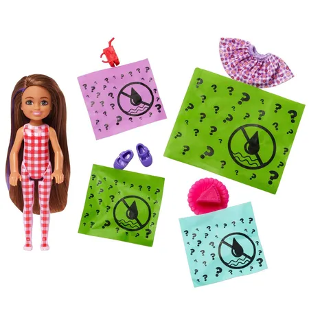 Barbie Color Reveal Chelsea Puppe, Farbwechsel-Barbie (Picknick Serie), 1 Stück, sortiert