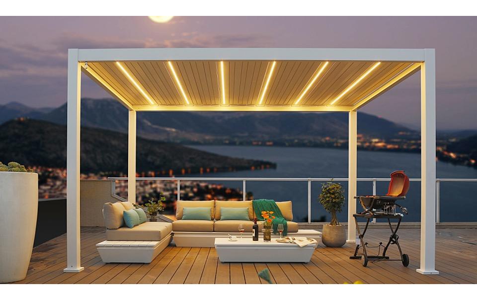 Solar LED-Lamelle, Weiss<br>Solar LED-Lamelle für Alu-Pergolen