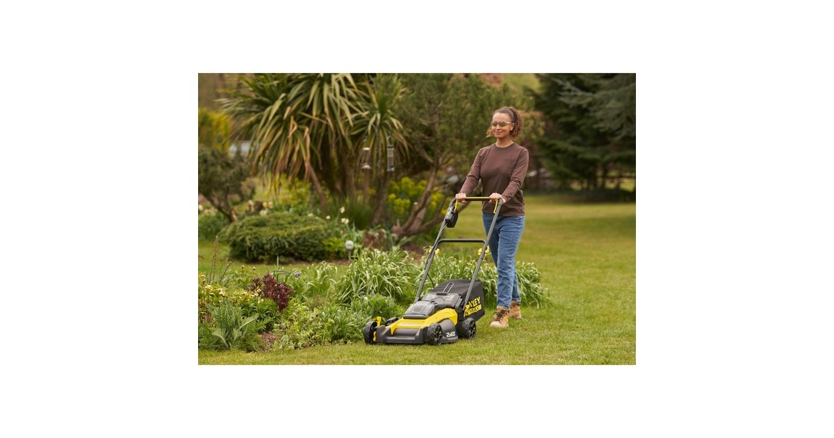 StanleyFATMAX V20 Brushless grasmaaier  (Zwart/geel, 2x Accu en oplader inbegrepen)