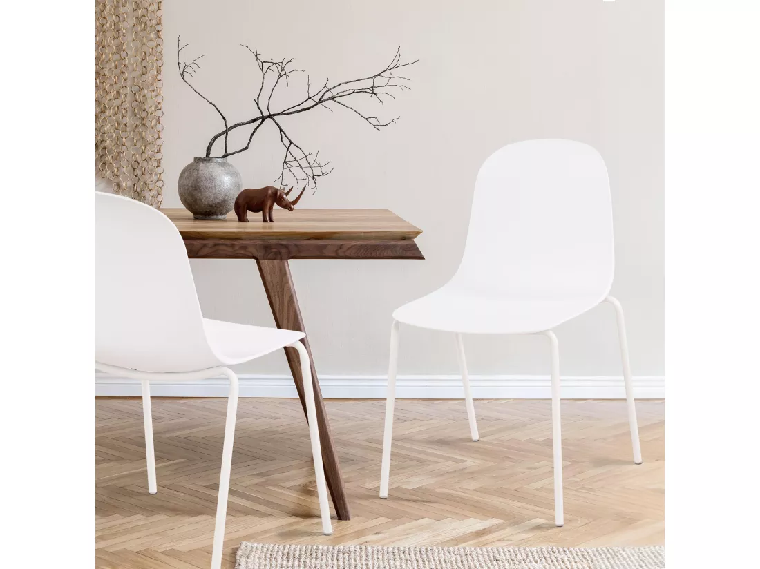 Chaise de conférence - Plastique - Blanc - Hardin