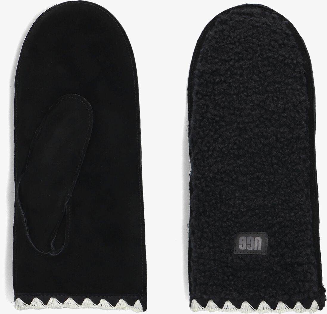 zwarte ugg handschoenen uggfluff scalloped mitten