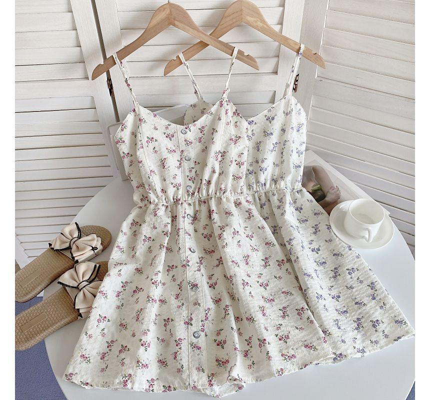 Iasia - Spaghettibandjes Romper met bloemenprint