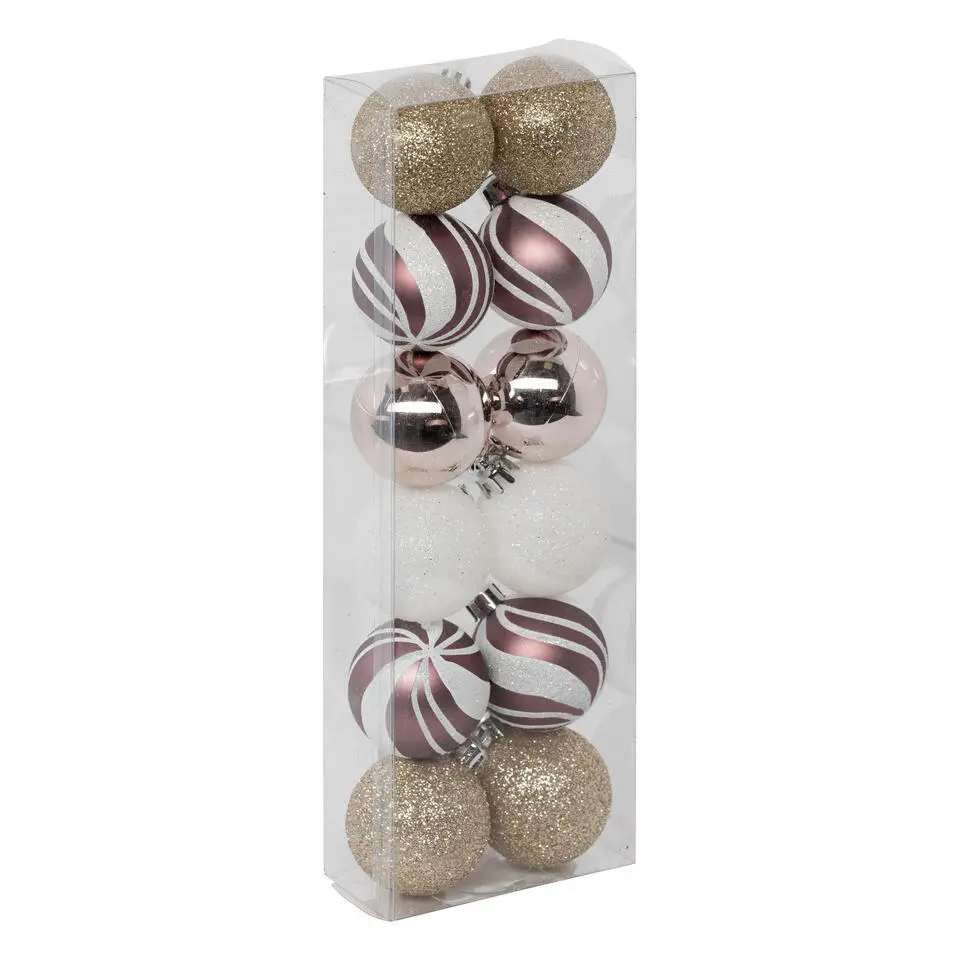 Atmosphera kerstballen - 12x - kunststof - mix kleur - 4 cm