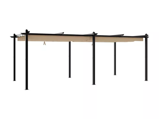 Tonnelle de jardin avec toit rétractable taupe 3x6 m aluminium
