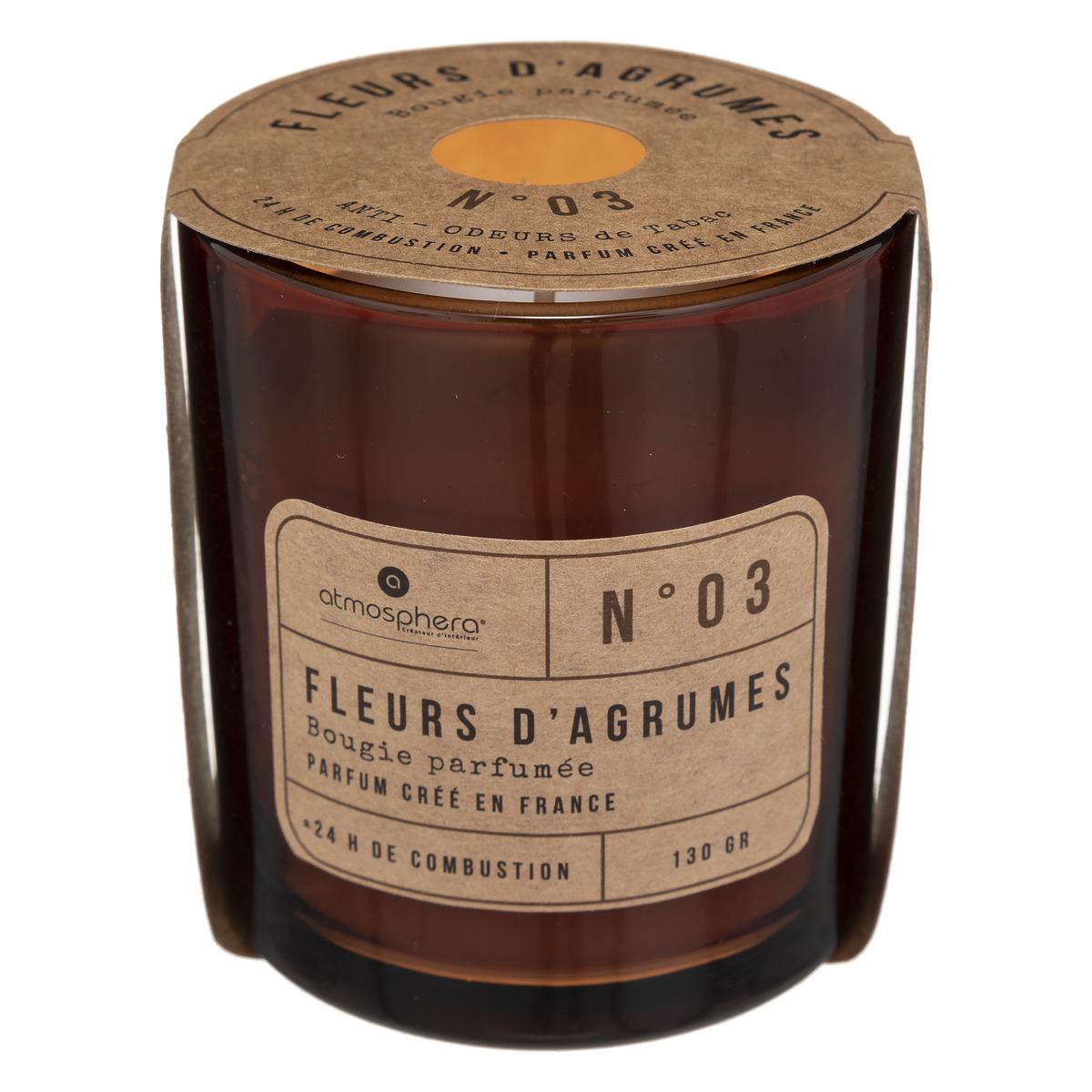BOUGIE PARFUMEE VERRE ANTI ODEUR TABAC 130G