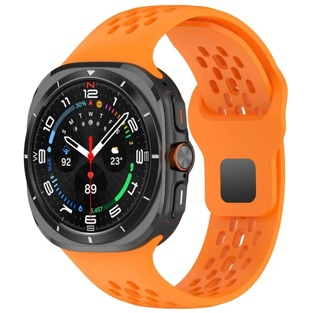 Samsung Galaxy Watch Ultra (47mm) Atmungsaktives Silikon Sport Armband (Gelenkumfang: 170-220mm) - Orange