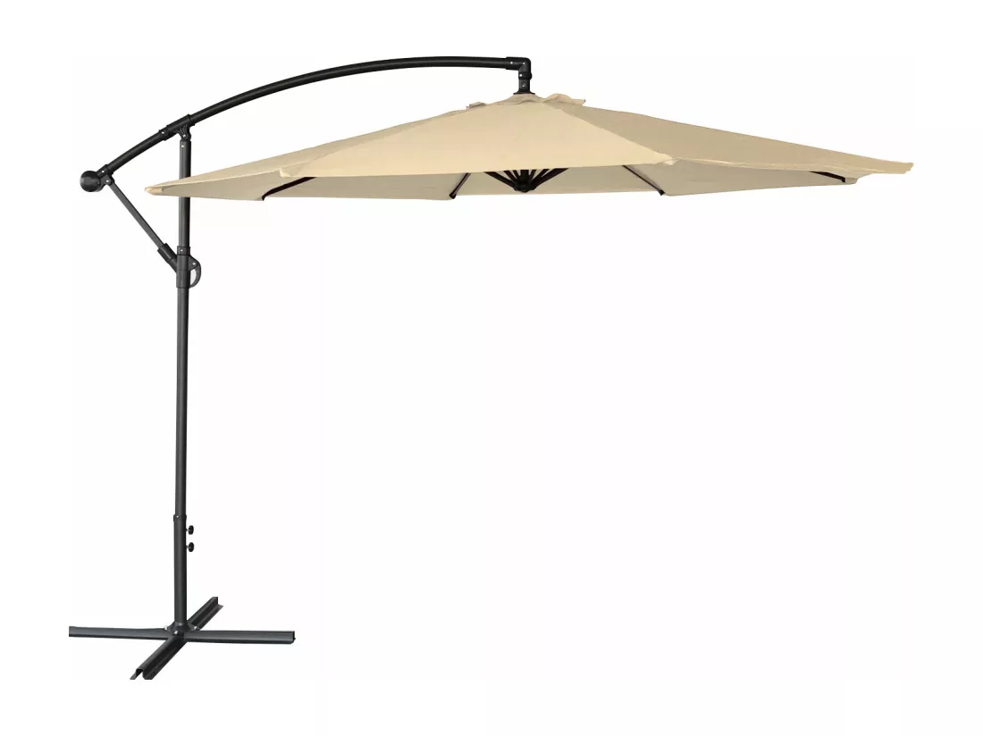 Parasol déporté OAHU rond 3,50m de diamètre beige - HAPPY GARDEN