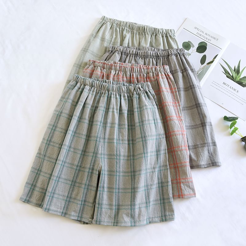 Finlies - Geruite loungeshorts met elastische taille