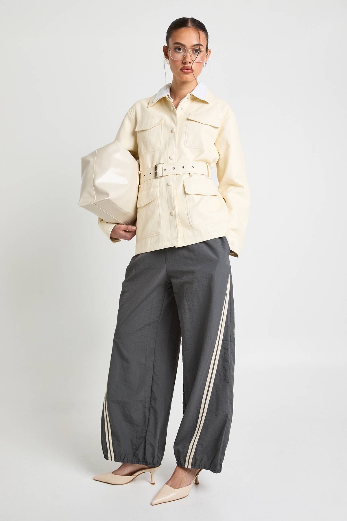 boohoo Surchemise Utilitaire À Poches En Synthétiquecuir Avec Ceinture