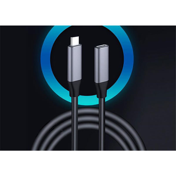 (1m) 60W PD USB C auf USB C Kabel Verlängerungskabel Adapter 400Mbps / 4K@60Hz - Schwarz / Grau