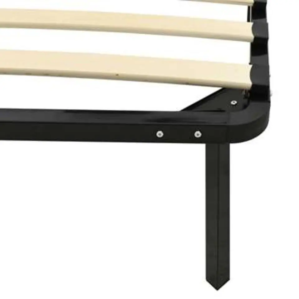 vidaXL - Bed frame met hout lattenbodem - Zwart - metaal - 160x200 cm