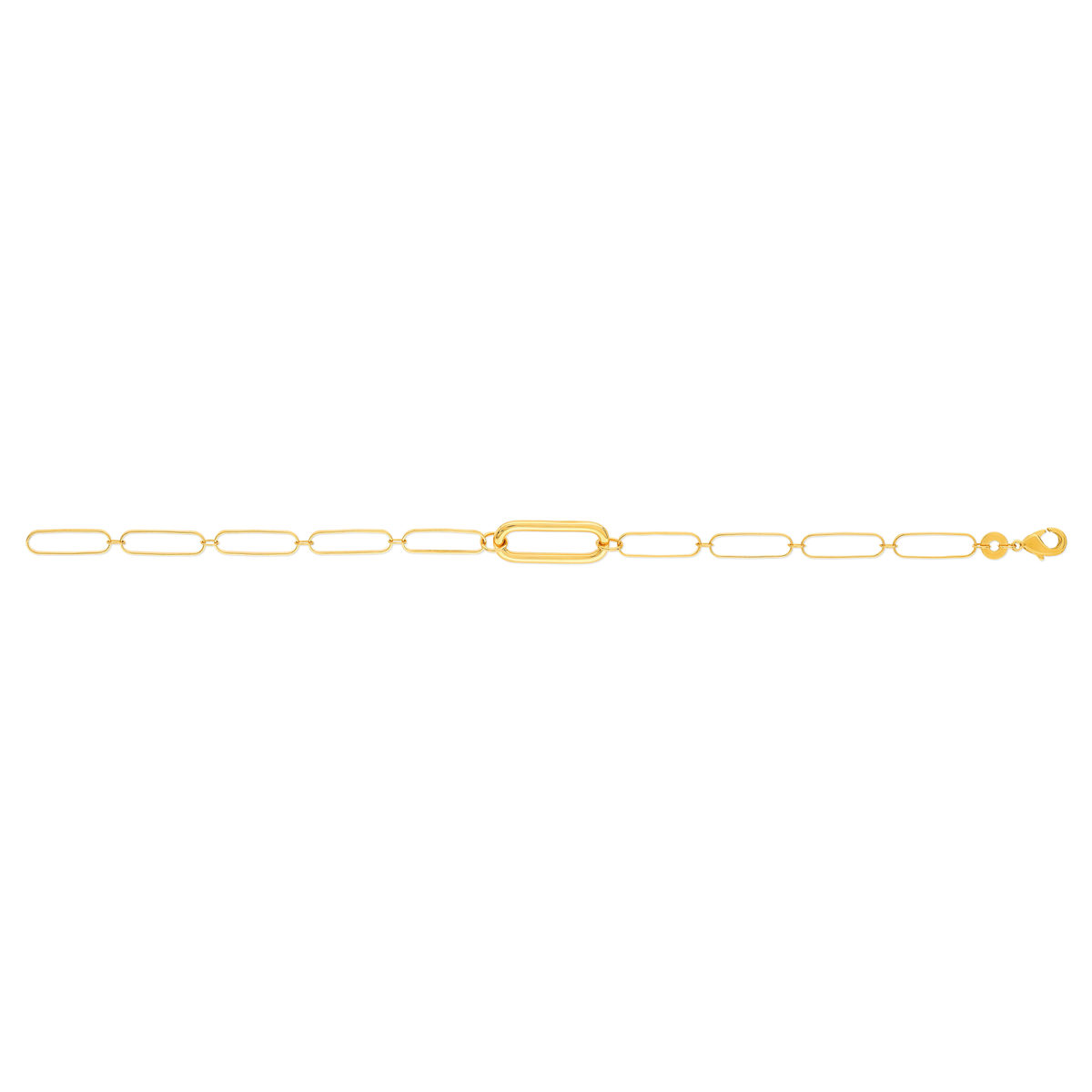 Bracelet plaqué or maille trombone 18 cm