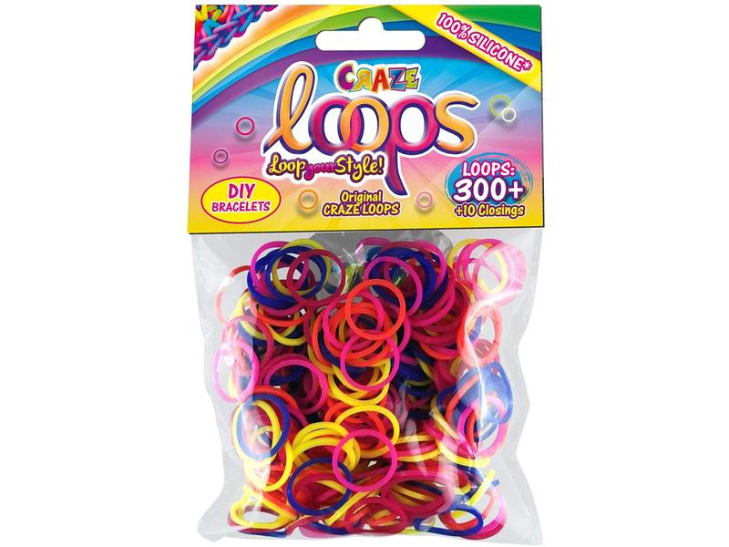 Craze Bastelset Loops Refill Pack - 300 assortiert Nachfüllpack mit Gummibändern
