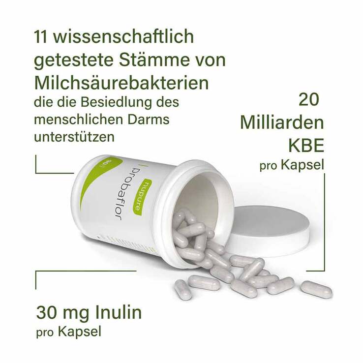 Nupure probaflor Mikrobiotika magensaftresistent Kapseln, 90 St