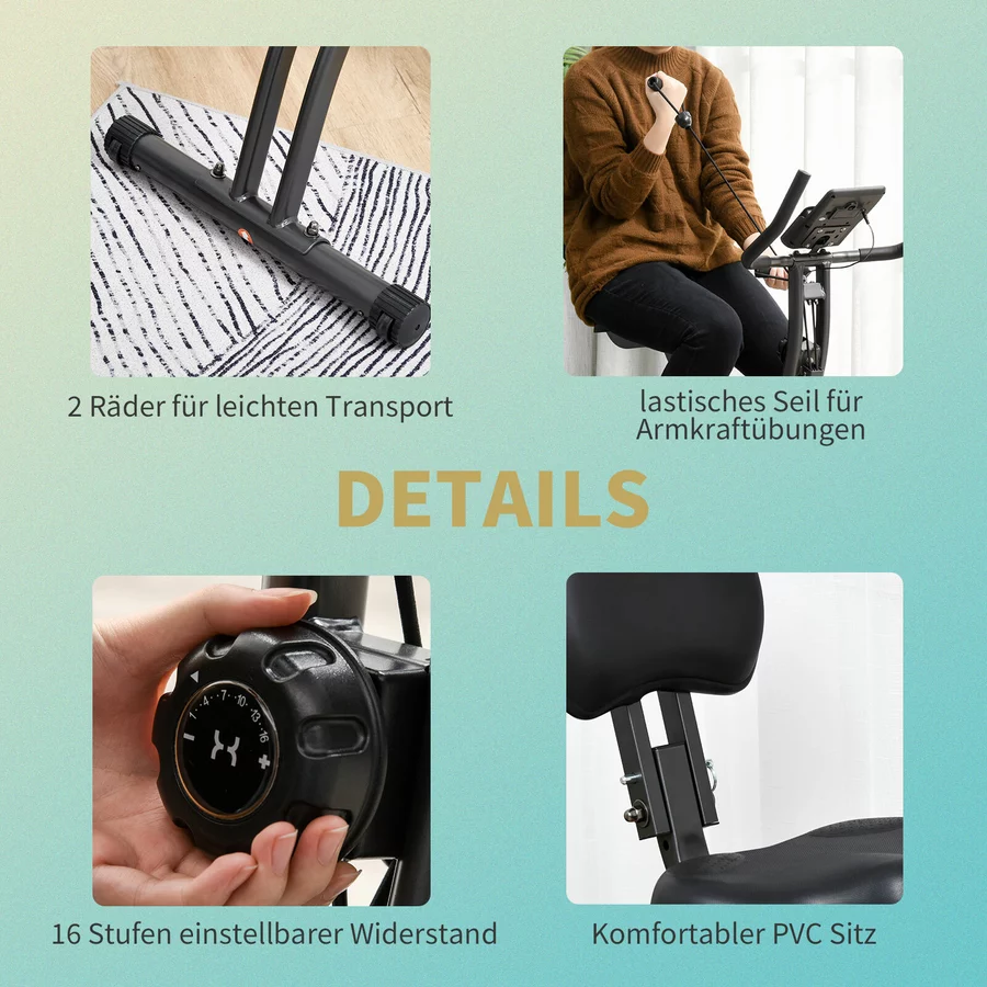 HOMCOM 2-in-1 Fahrradtrainer schwarz, grau