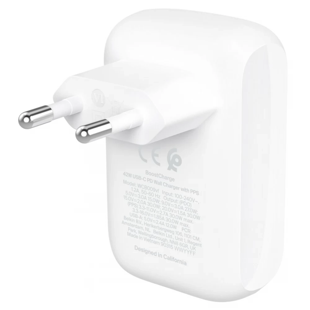 (42W) BoostCharge USB C / USB A Ladegerät Netzteil Power Delivery 3.0 (WCB009VFWH) - Weiss