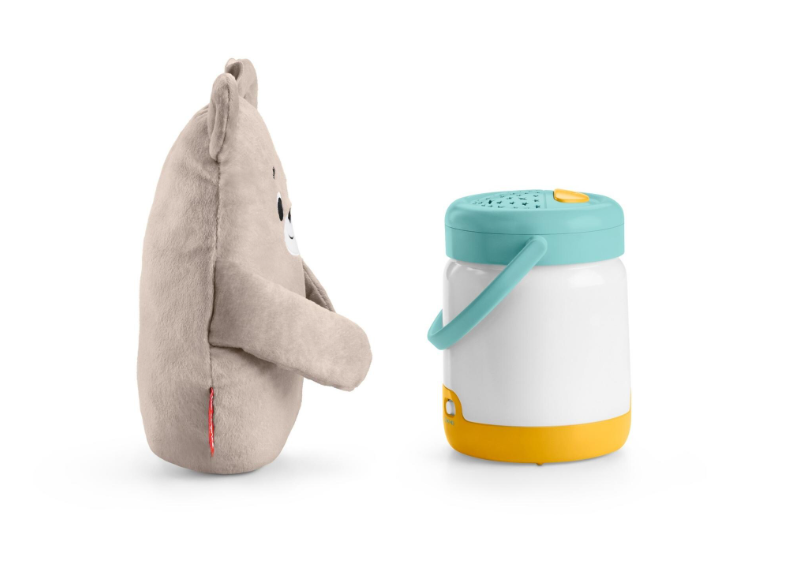 Baby LED Nachtlicht Kinder Glühwürmchen Bett Licht Bär Plüschtier mit Musik / Geräuschen inkl. AA Batterien (GRR00) - Bärchenbaby