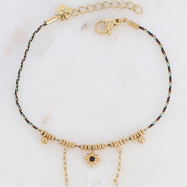 Bracelet Tanais - Acier inoxydable doré noir & zirconium