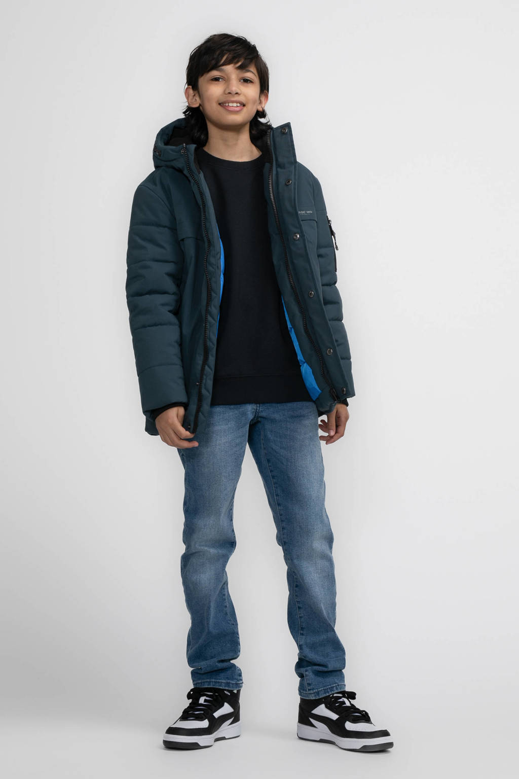 winterjas donkerblauw