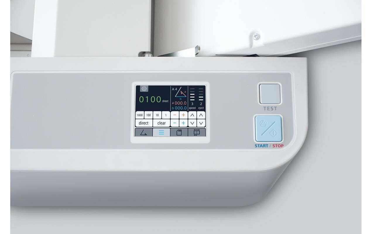 Falzmaschine 8345<br>6 Falzarten und Bandauslage
