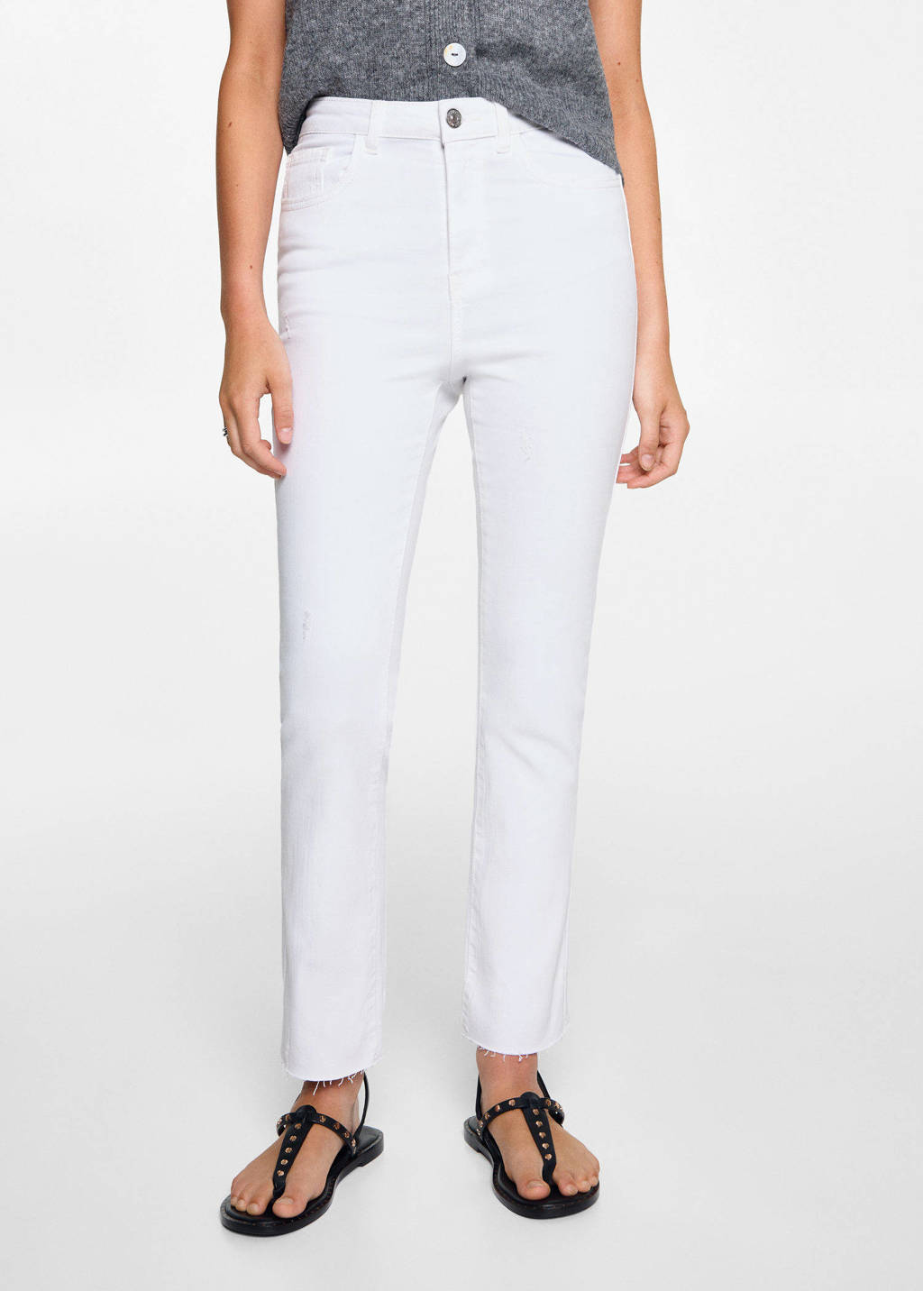 MANGO TEEN high waist skinny jeans wit