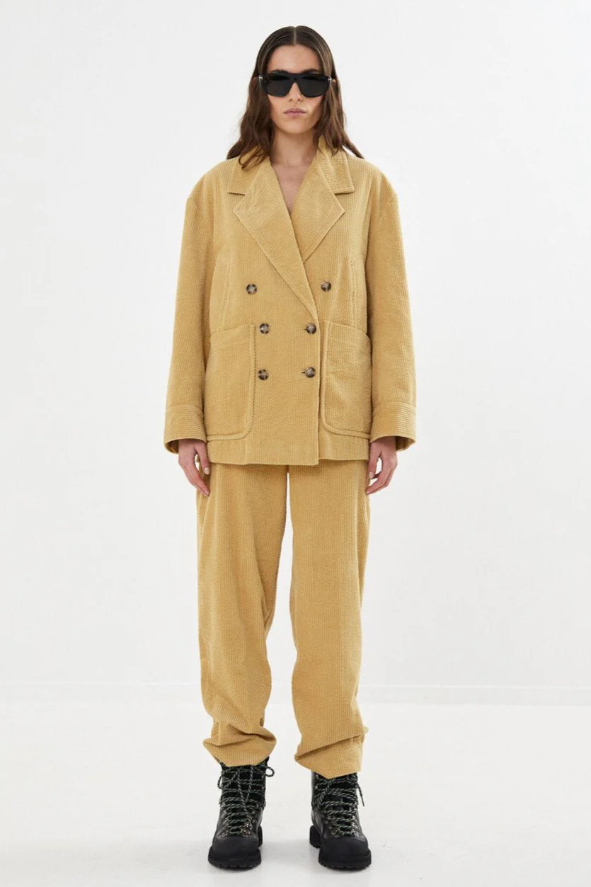 Rabens Saloner  Carly Corduroy fløjsbukser - Mustard