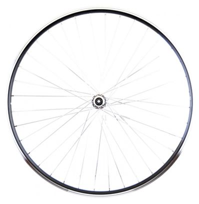 Roue vtc 28  av blocage jante noir mach1 er10. moyeu miche magnum v-brake 36t