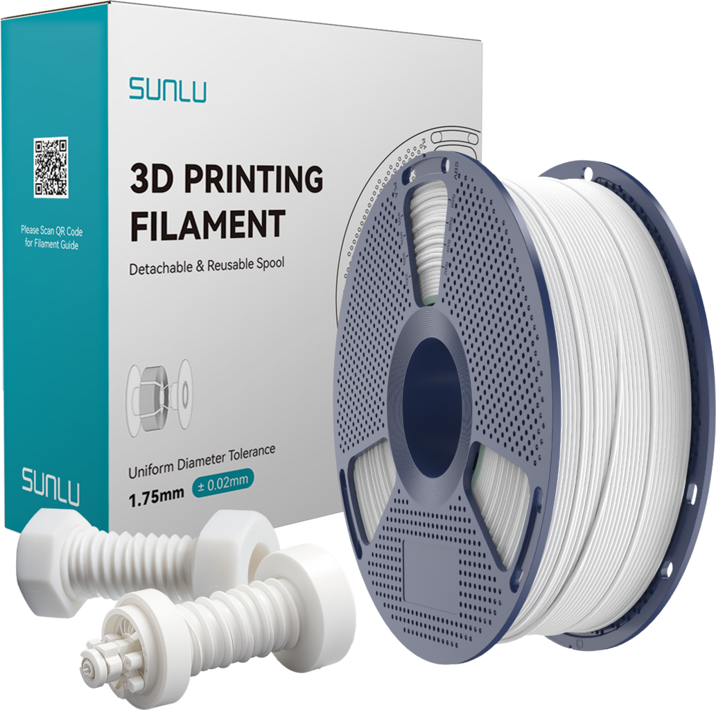 SUNLU  High-Speed ABS White, 1,75 mm / 1000 g    ABS Filament für High Speed Druck mit bis zu 350 mm/s in White