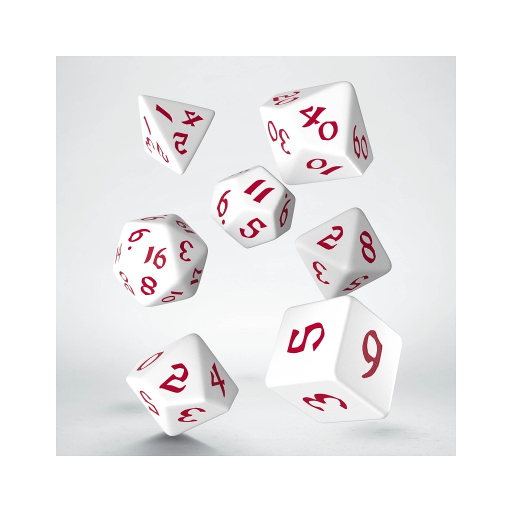 Classic Runic White & red Dice Set (7)