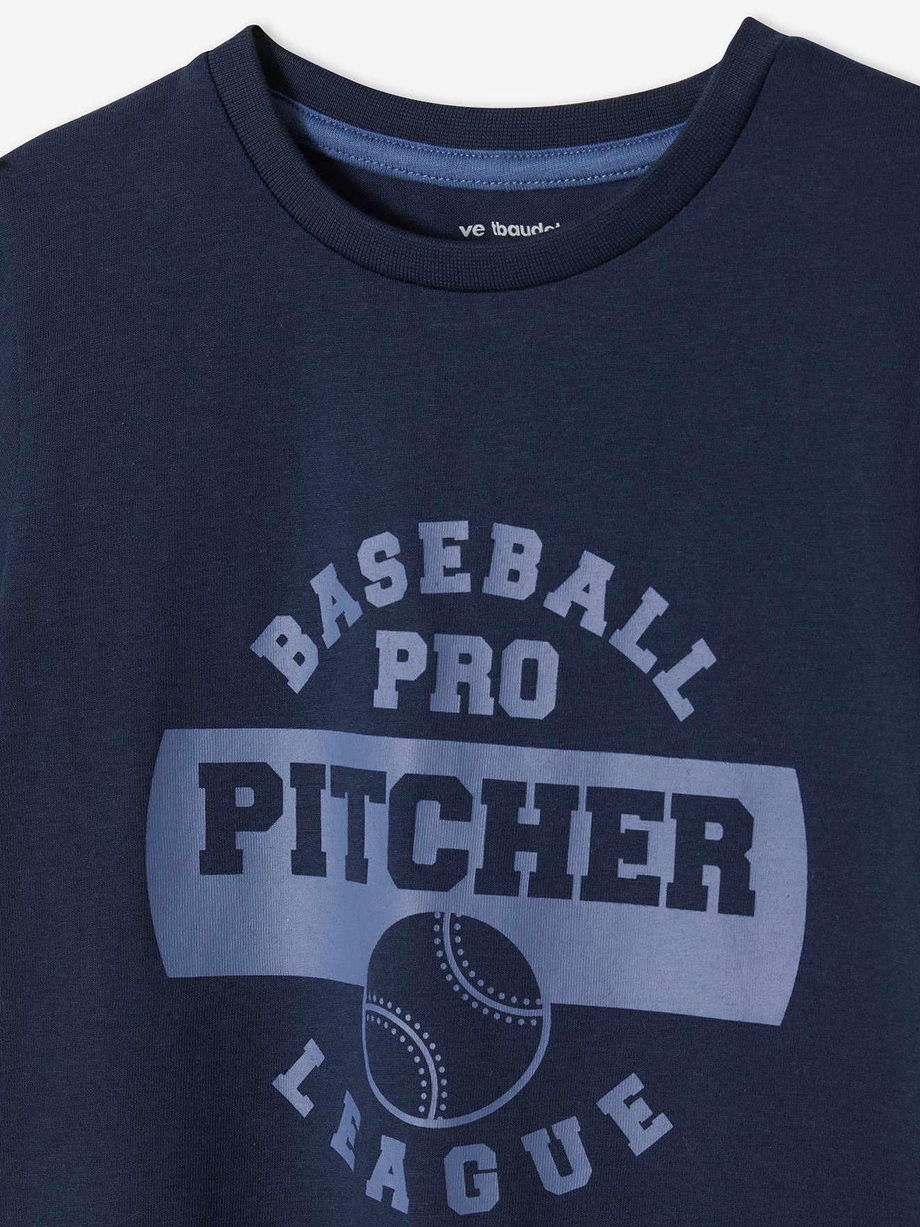 Camiseta esportiva azul-elétrica com estampas para meninos