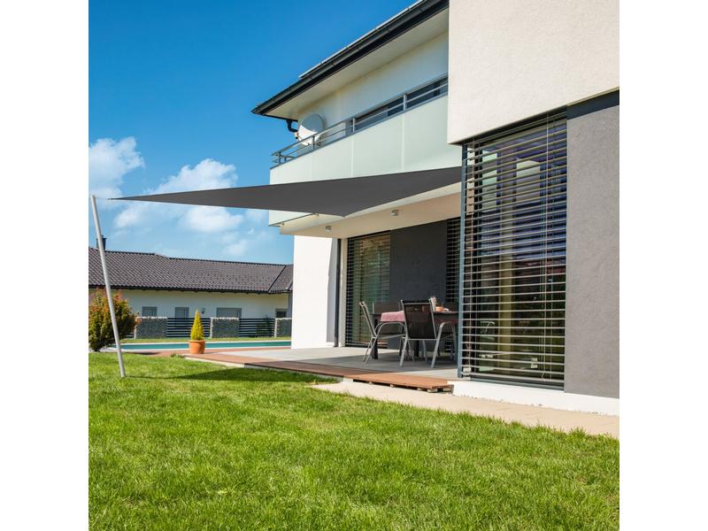 Windhager Sonnensegel Cannes, 300 cm, Dreieckig, Anthrazit Schattentuch für Terrasse oder Balkon