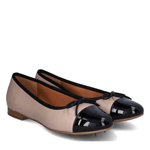 Billi Bi A6021 Ballerinasko, Black Patent/Beige Nappa, 40