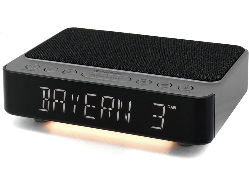 soundmaster Radiowecker UR250AN Schwarz DAB /UKW-Uhrenradio mit kabelloser Ladefunktion