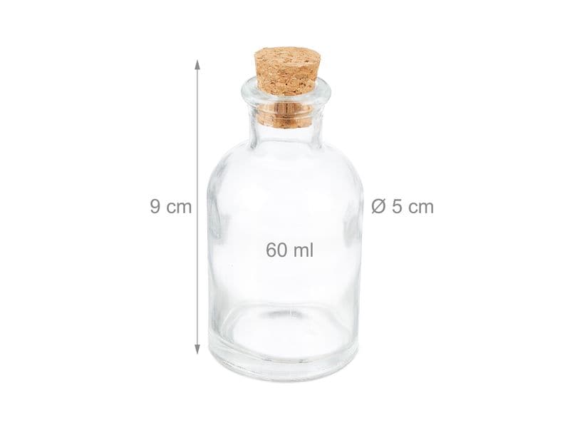 relaxdays Einmachflasche 60 ml, 20 Stück Miniaturflaschen zum Befüllen