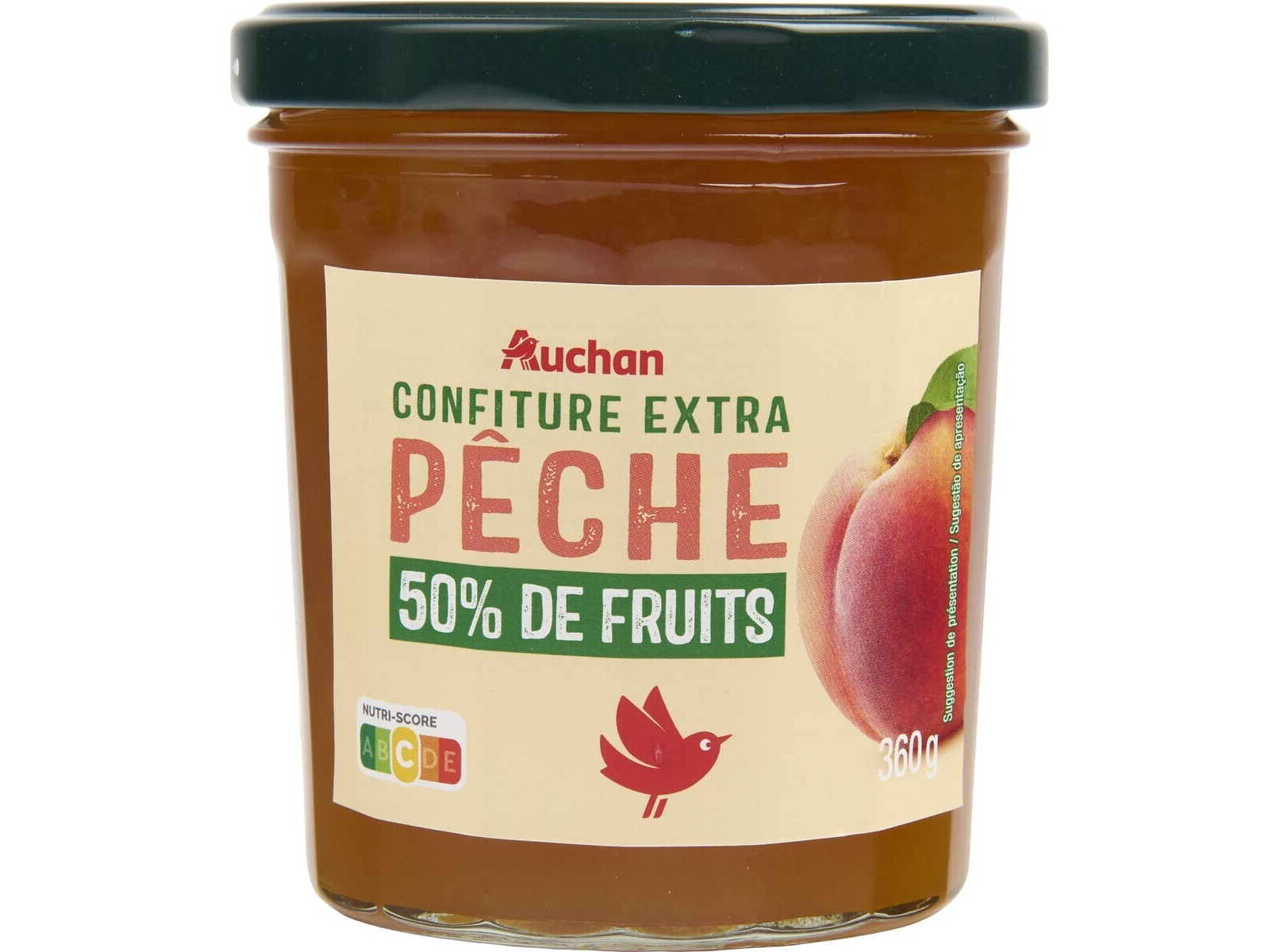 DOCE EXTRA 50% FRUTOS AUCHAN PESSEGO 360G