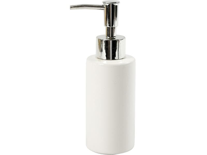 Creativ Company Seifenspender 150 ml, Weiss Zylindrischer Seifenspender