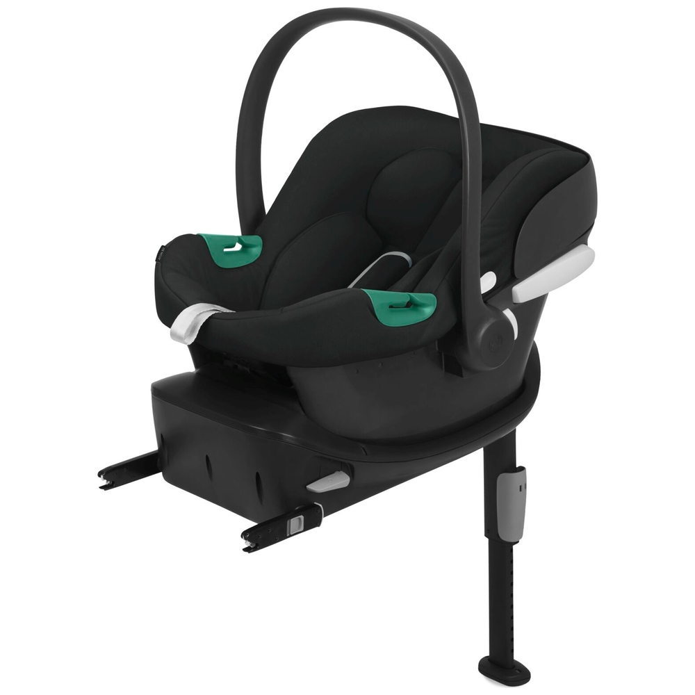CYBEX Aton B2 R129 Kindersitz mit ISOFix-Basis One – Vulkanschwarz