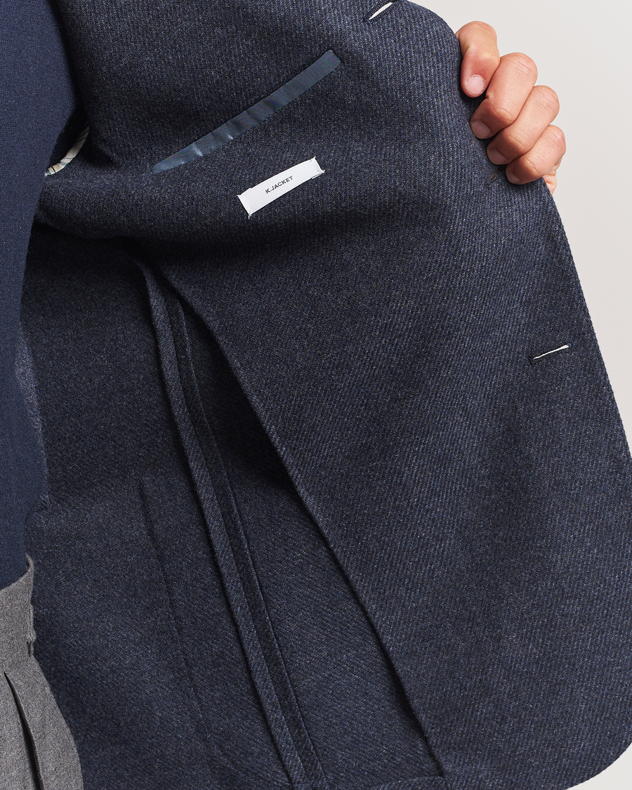 Boglioli K Jacket Cashmere/Wool Twill Blazer Dark Blue
