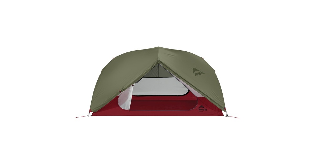 MSRElixir 3 Backpacking Tent  (Olijfgroen/rood)
