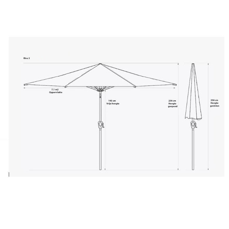 Platinum Riva Parasol Ã 300 cm