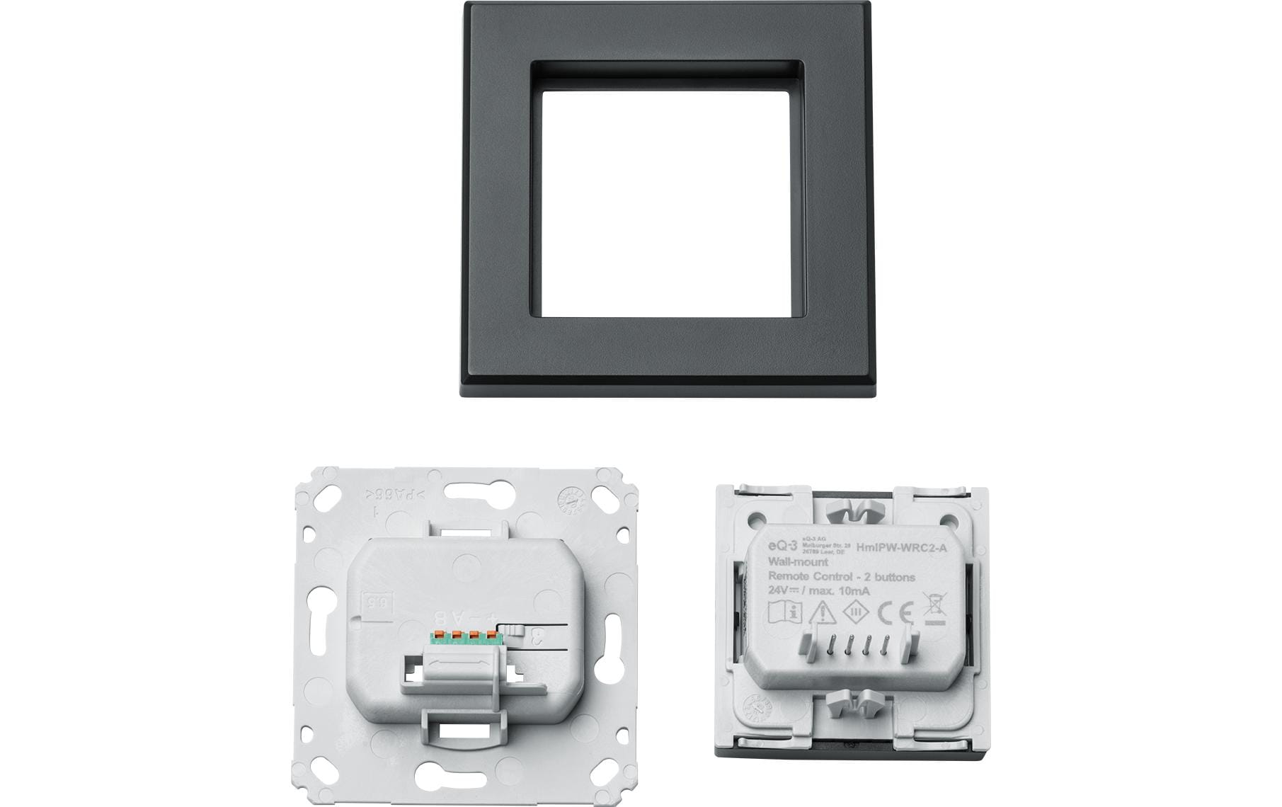 Smart Home Wired Wandtaster 2-fach, AnthrazitWandtaster mit 2 Tasten fürs Smart Home HmIPW-WRC2, HmIPW-WRC2-A